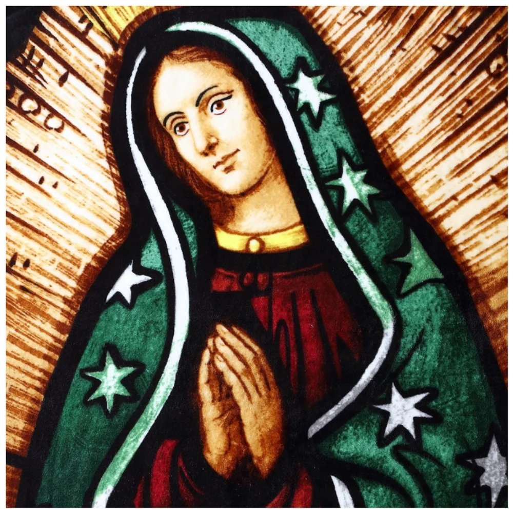 🆕La Virgen de Guadalupe-Blessed Mary Plush Blanket/Throw, ultra soft 50